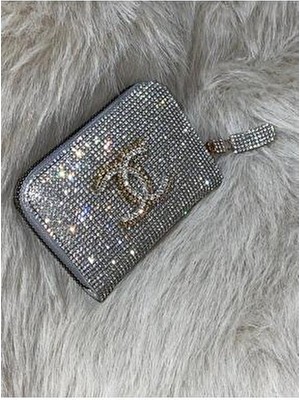 Lüks Taş Taşlı Cuzdan (Gümüş)