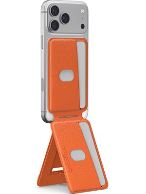 Skinarma Axis Serisi Foldable Stand Özellikli Deri Tasarımlı Kartlık Turuncu