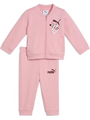 Puma Düz Pembe Bebek Eşofman Takımı 68973227B-MINICATS Full-Zip S