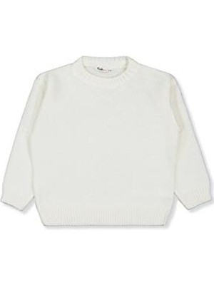 Civil Girls Civil 2-5 Yaş Kız Çocuk Kazak Ekru Renk Uzun Kol Bisiklet Yaka Günlük Stil