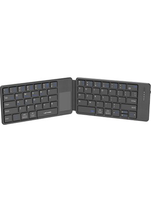 Lenyes WK109 Sessiz Tuş Tasarımlı Touch Padli Katlanabilir Bluetoothlu Kablosuz Klavye Siyah