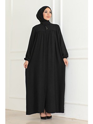 Oktayusta Collection Robalı Mevlana Kesim Günlük Siyah Ferace