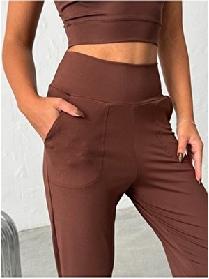 Opendo Yüksek Bel Dar Paça Jogger Eşofman Altı