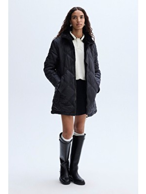 Mudo Kapitoneli Çift Taraflı Puffer Mont