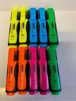 Noki 10'lu Fosforlu Kalem Seti Yeşil Renkli Kırtasiye Ürünü İle Renkli Notlar