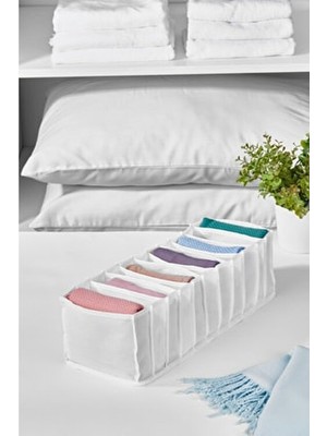 Serstil 2.boy 11 Gözlü Organizer Beyaz Renk 16X38X12 cm Pratik Düzenleme Özelliği