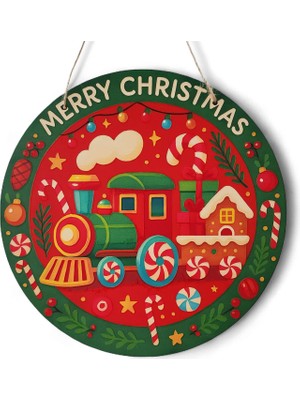 Hedea Şeker Treni Yeni Yıl Evi Kapı ve Duvar Süsü