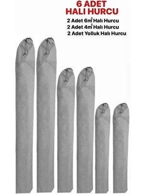  6 adet halı hurcu, halı kılıfı, halı ambalajı, halı hurcu tela kumaş bağcıklı çek bağla