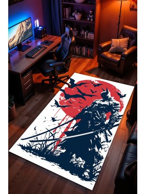 Charmbi Batman Desenli Kaymaz Taban Makinede Yıkanabilir Gaming Oyuncu Gamer Genç Odası Halısı