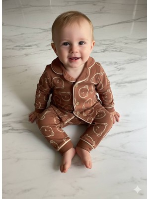 Deco Ayıcık Desenli Çocuk Pijama %100 Pamuk