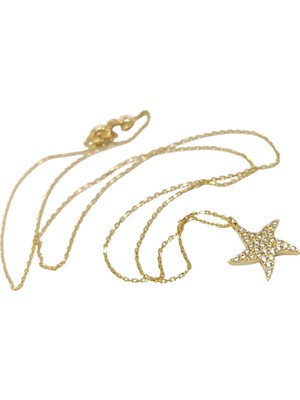 Genel Yıldız Kolye 14 Ayar Altın  Hd Videolu