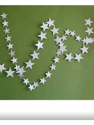 Zenviva Ipe Dizili Yıldız Gümüş Uzar Süs 4 Metre