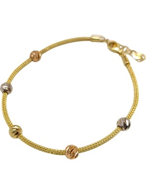 Genel 5mm Dorika Toplu Kazze Zincirli Bileklik Künye 14 Ayar Altın Hd Videolu