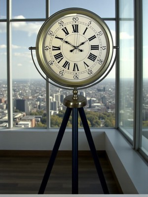 Dumles Antik Görünümlü Eskitme Tripod Ayaklı Saat