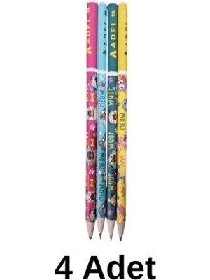 Adel Cats&dogs Kurşun Kalem (4 Adet)