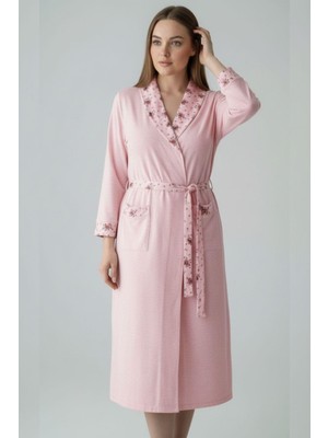 Mecit Pijama Mecit 6311 Pudra Kadın Büyük Beden Sabahlık