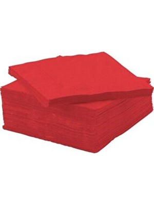 IKEA 50 Adet Fantastik Kırmızı Kahve Yanı Küçük 24 x 24 cm Peçete