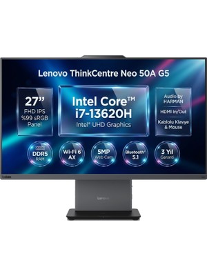 Lenovo Thinkcentre Neo 50A G5 Intel Core I7-13620H 32GB 4tb SSD 27" Fhd Windows 11 Pro All In One Pc  12SAA01WTR 015