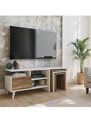 Dekorister Nature Tv Ünitesi Beyaz-Ceviz