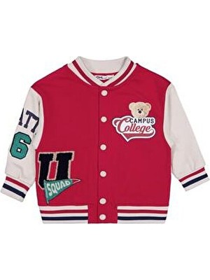 Civil Boys College Campus Baskılı Kolej 2-5 Yaş Hırka - Kırmızı 3-4 Yaş