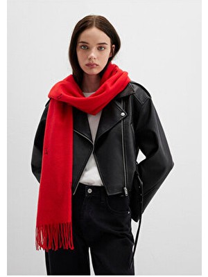 Mavi Kedi Nakışlı Kırmızı Atkı 1911730-27120