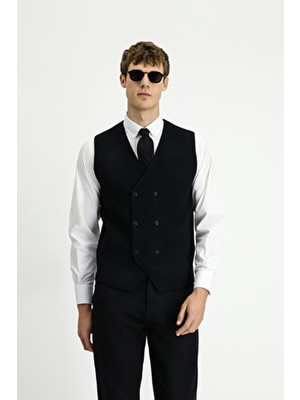 Kiğılı Yünlü Kruvaze Triko Yelek