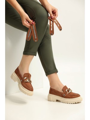 Hepici Loafers Günlük Kadın Koyu Kahverengi Ayakkabı