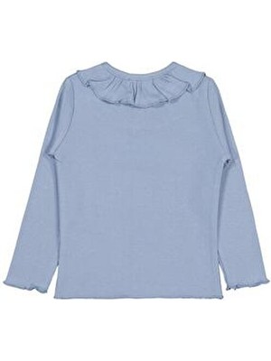 Civil Girls Civil Kız Çocuk Mavi Yakalı Sweatshirt Uzun Kollu Regular Fit 2-5 Yaş Özel Tasarım