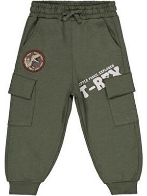 Civil Boys Haki Renkli Baskılı Eşofman Altı 2-5 Yaş Erkek Çocuklar İçin Günlük Kullanım