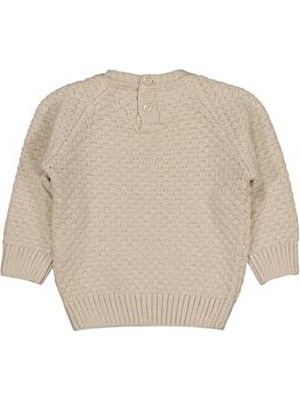 Civil Baby Wılme Örgülü Erkek Kazak - Bej 6-18 Ay Bisiklet Yaka Oversize Kesim