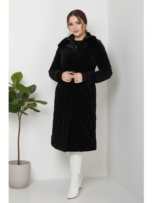 Hiramir Kadın Yeni Sezon Kemerli Novam Kumaş Mont Taş KS2552