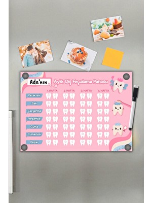 Metranya Çocuklar Için Diş Fırçalama Çizelgesi, Alışkanlık Kazanma Tablosu, Buzdolabı Planlayıcısı Magnetli