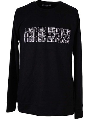 Trender Limited Edition Baskı Modal Octavian Siyah Erkek Sweatshirt 26YG08000055