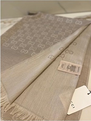 Scarf G Desen Ithal Aa Kalite Yün Ipek Pamuk Çift Etketli Şal