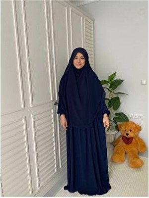 2 Katlı Gölgeli Oval Sufle Hac Umre Tesettür Abaya