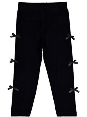 Civil Girls Civil Fiyonklu Siyah Tayt Kız Çocuk 2-5 Yaş Regular Kalıp ile Şık Tasarım