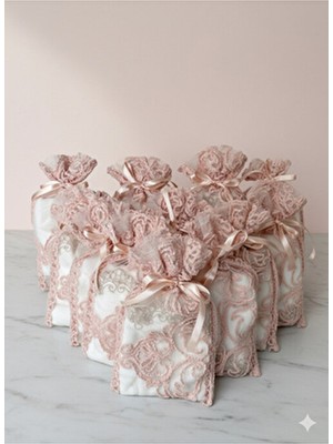 12'li Dantelli Keseli Söz Nişan Düğün Araba Havlusu Hediyelik Havlu El Havlusu Mutfak Havlu 30X50 cm