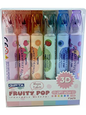 Gıpta Meyve Kokulu Çift Uçlu 6'lı Fosforlu Kalem