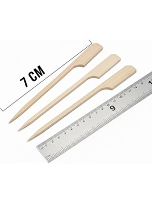 Benefisha Bambu Kürdan 7 cm Golf 50 Adet Doğal Renkli Kullan At Ürünler