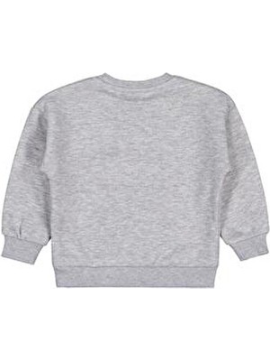 Civil Girls Civil Kız Çocuk Sweatshirt Gri Uzun Kollu Ek Özellikler 3-4 Yaş Kalp Desenli