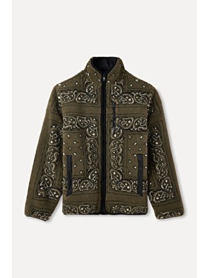 Mudo Dik Yaka Çift Taraflı Pelüş Mont Ceket