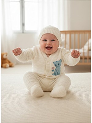 Buufuu Bebek Triko Takım Uzun Kollu 4 Parça Set 0-6 Ay