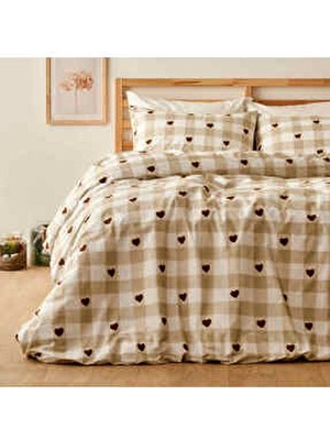 Bella Maison %100 Pamuk Amora Çift Kişilik Nevresim Seti Bej (200X220 Cm)