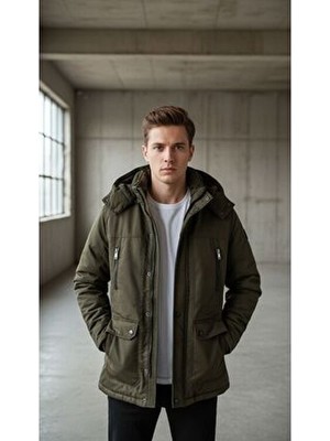 Moda İÇİ KÜRKLÜ KAPŞONLU KIŞLIK PALTO