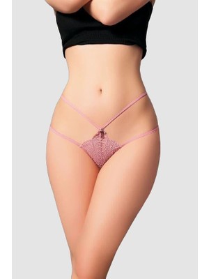 Aria's Closet Dantel Işlemeli 2 Ipli Gül Kurusu Fantezi Külot