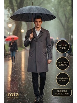 Rota 16 Telli Fiber Protokol Ultra Güçlü Alüminyum Gövde Bastonlu Şemsiye - RT-4010