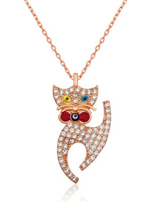 Erseyy 925 Ayar Gümüş Van Kedisi Gümüş Kadın Kolye