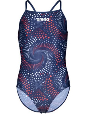 Arena Kız Çocuk Fireflow Yüzücü Mayo Kolsuz Lightdrop Sırt Desenli Model