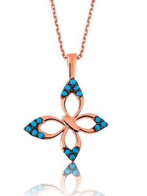 Erseyy 925 Ayar Gümüş Mavi Kelebek Kadın Gümüş Kolye