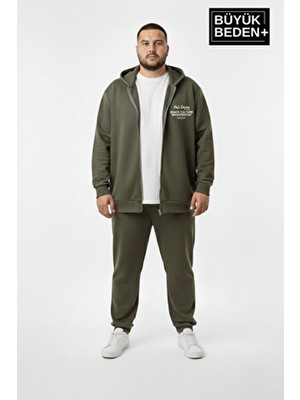 Superlife Erkek Büyük Beden Fermuarlı Kapüşonlu Chef Baskılı Ince Sweatshirt Hırka - Rahat Kalıp SPR26BHR921